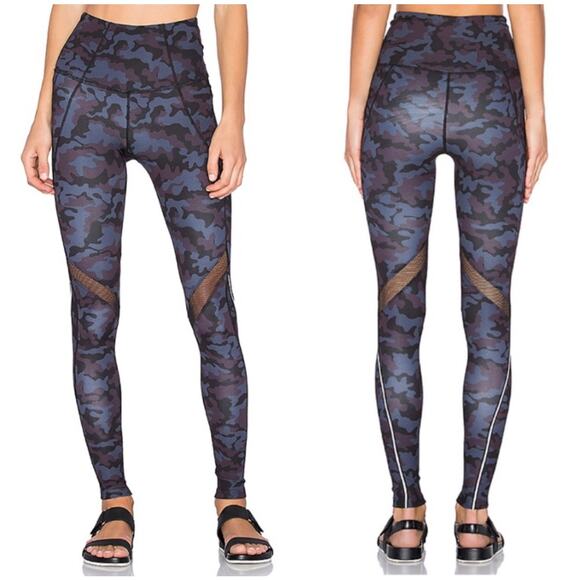 Splits59 Leggings Womens Small Purple Black Portia High Rise Camo Athletic Yoga - Picture 1 of 8